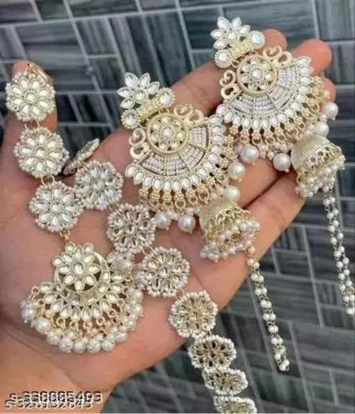 Jhumkas + matha patti